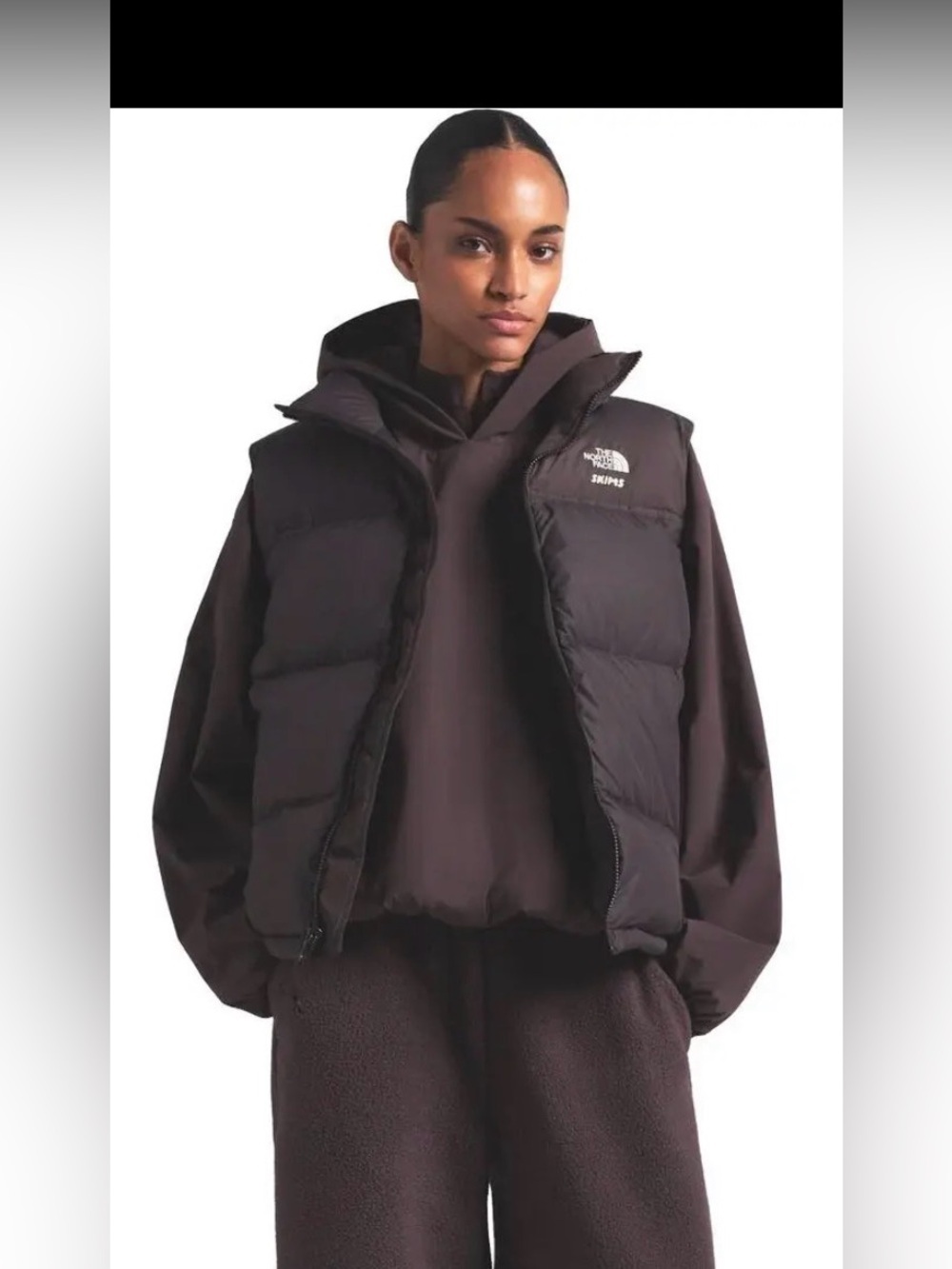 THE NORTH FACE TNF X SKIMS NUP PUFFER VEST SK ONYX X-SMALL